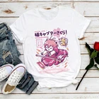 Meow Card Captor KINOMOTO, забавная аниме-футболка с изображением кота сакуры, женская летняя повседневная футболка, Женская милая уличная Футболка Harajuku
