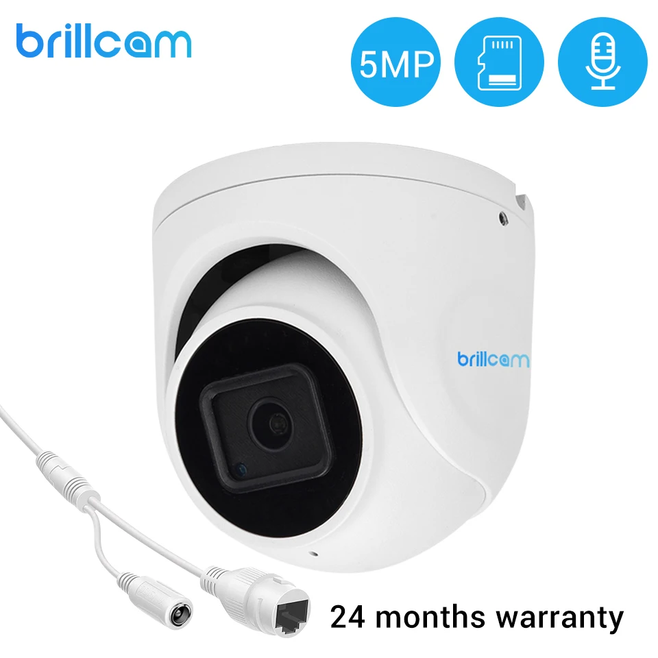IP камера Brillcam 5 Мп UHD POE с микрофоном и поддержкой SD|Камеры видеонаблюдения| |