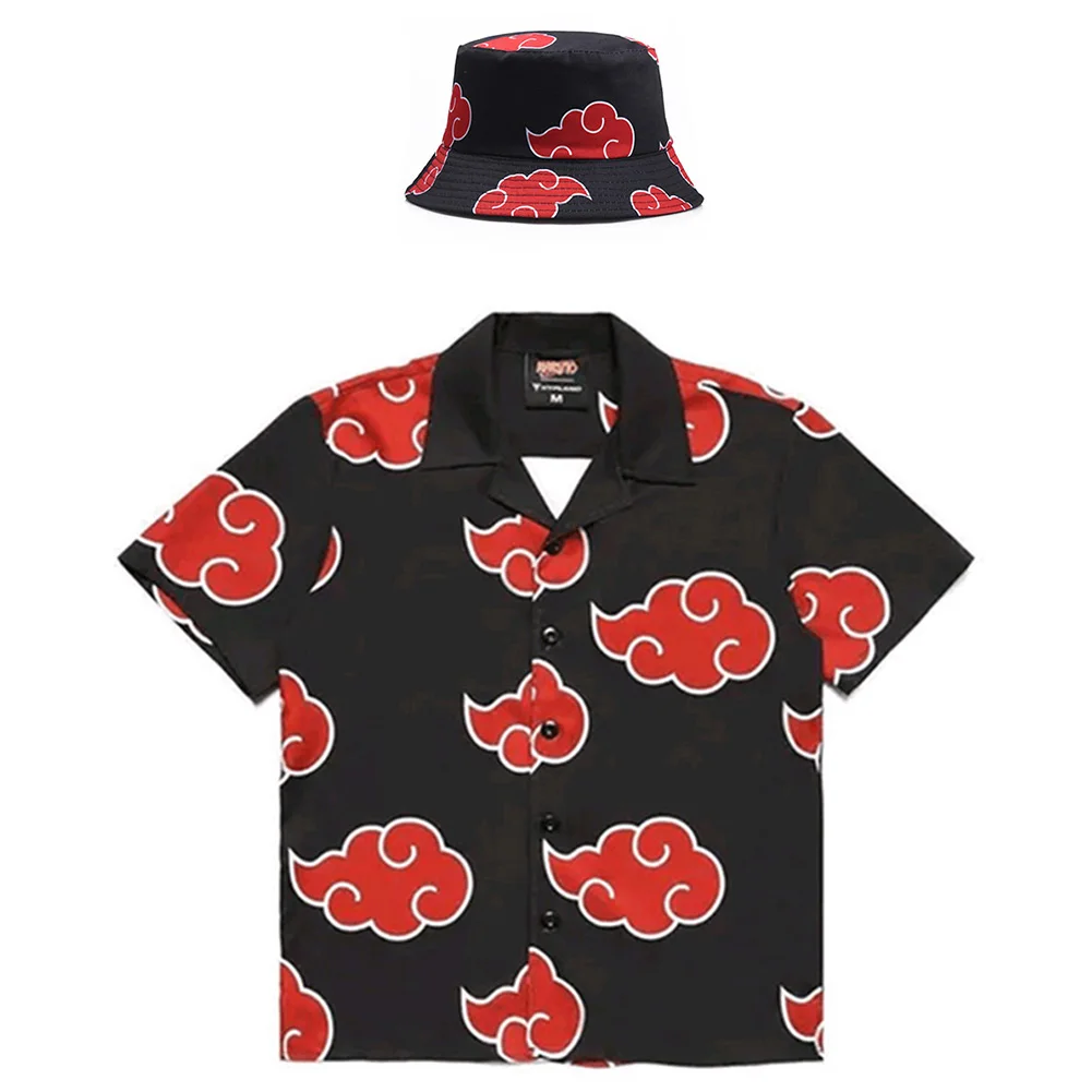 Косплей-рубашка Akatsuki футболка с коротким рукавом халат пальто шапочкой |