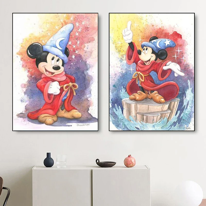 

Disney Watercolor Painting Mickey Mouse Diy Diamond Painting Cross Stitch Disney Princess Nursery Wall Art Decoration Children's