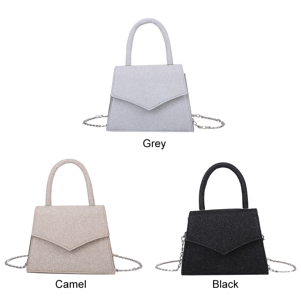 

Women Shoulder Messenger Bags Glitter Ladies Chain PU Top-handle Wallet Purse Chain Elegant Crossbody Shoulder Bag