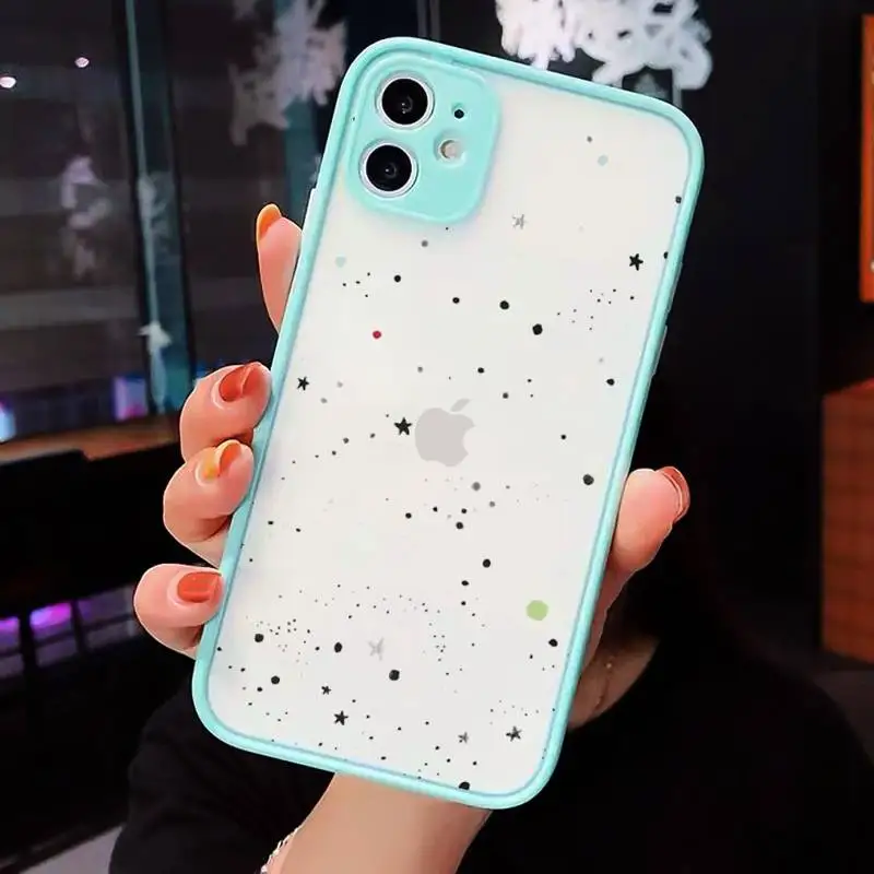 

Starry universe pattern cover Phone Cases matte transparent For iphone 7 8 11 12 plus mini x xs xr pro max cover