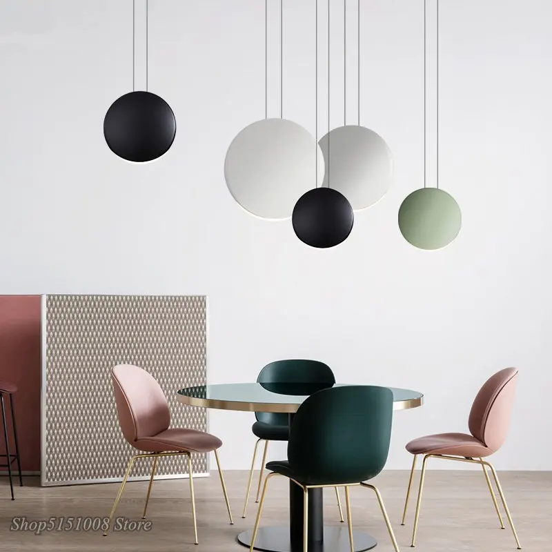 Escandinavo Luces colgantes modernas minimalista habitación lámpara colgante de comedor bar creativo de la Media Luna Roja luz de iluminación