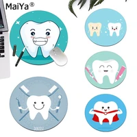 maiya custom skin cute white teeth gamer play mats round gaming mousepad gaming mousepad rug for pc laptop notebook