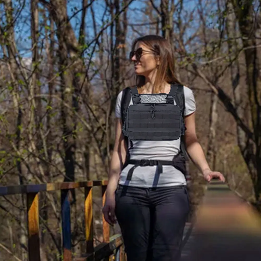 

Chest Rig Bag Radio Chest Vest Pack Multi-Functional Portable Pocket For Sports Camping Hiking Fitness Travel Camping Equipment