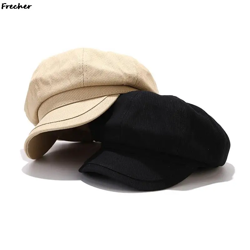 Korean Version Of The Autumn And Winter New Cap Fresh Cute Retro Corduroy Octagonal Hat Male Female Literary Artist Bere | Аксессуары