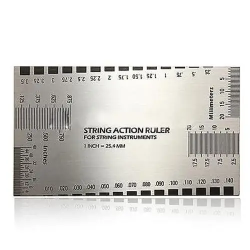 

Stainless Steel String Action Gauge Ruler Guide Setup Luthier Measuring for Electric Guitar Bass Tuner