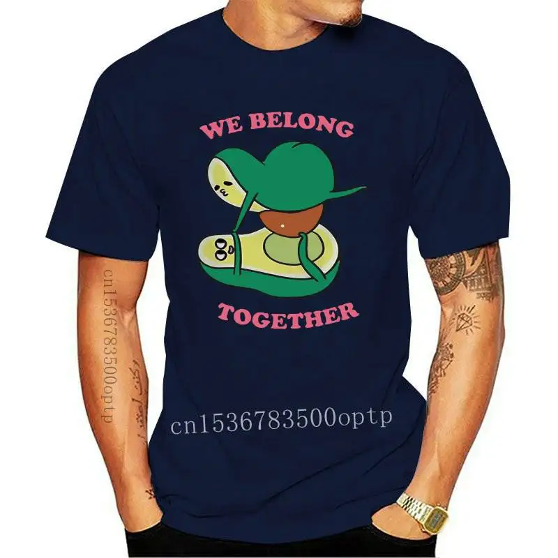 

New Harajuku Kawaii Avocado Woman Tshirts Vegan Fsahion Leisure We Belong Together Letter Print Funny T Shirts Summer Cartoons T