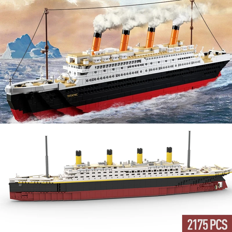 

New MOC Titanic Ship Model Series Boat City Building Blocks Kits Creativity Assemble Bricks Kids Diy Toys For Children Gifts