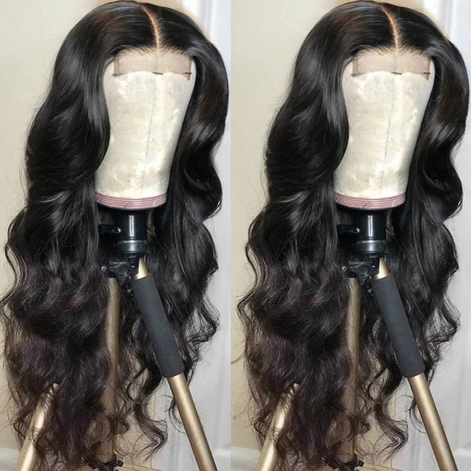 

180% Deep Part Natural Black Remy Hair Lace Frontal Wig For Women With Baby Hair Body Wave Glueless Preplucked Brazilian Daily