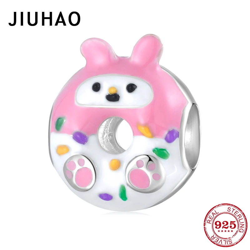 Нежные розовые эмалевые пончики в виде кролика подвески торта для оригинального