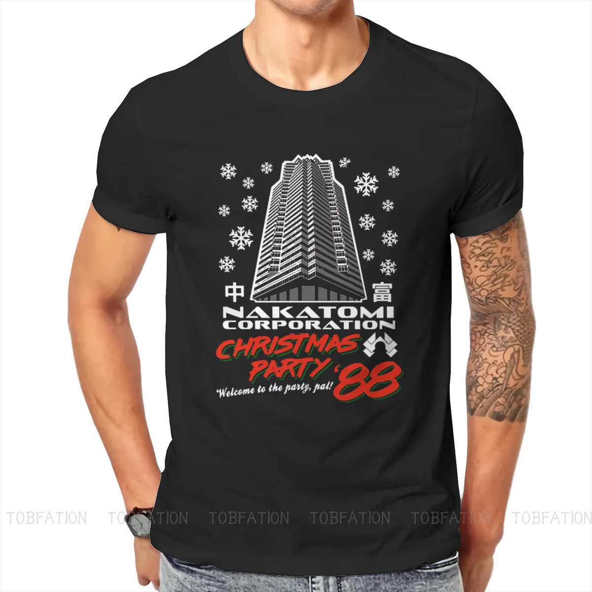 

Die Hard Movie Рождественская вечеринка 1988 футболка Брюса Виллиса человека Nakatomi Plaza Corporation модная футболка