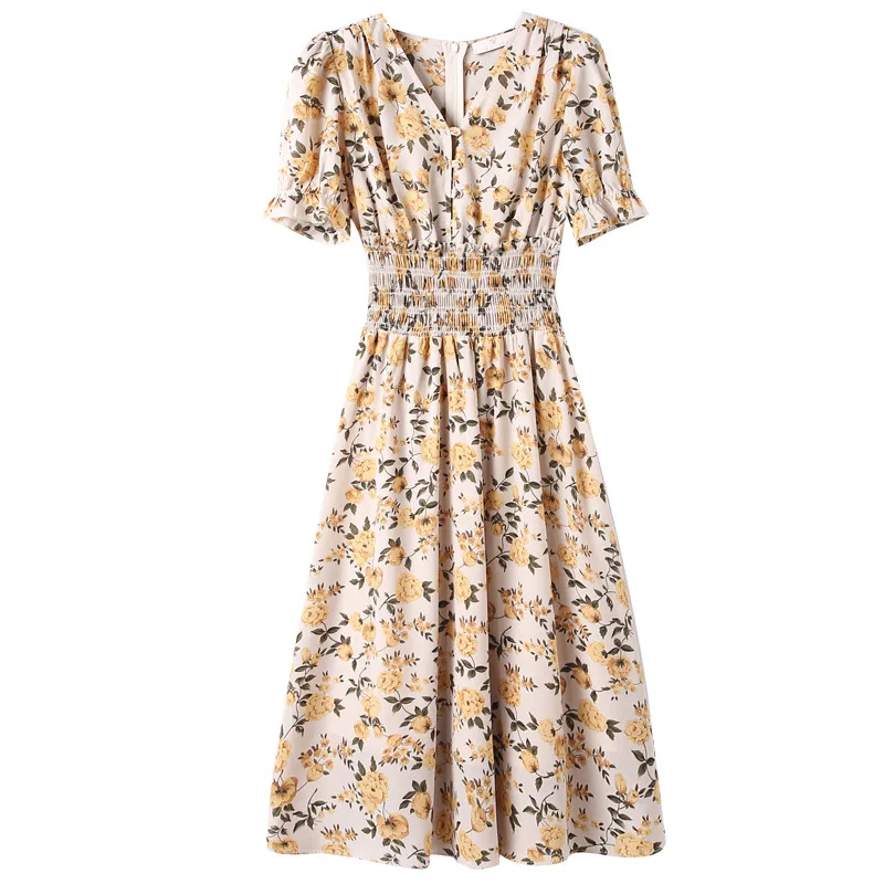 

Dress French Floral Dress 2021 Summer New Light Mature Wind Waist Show Thin Temperament Long Skirt