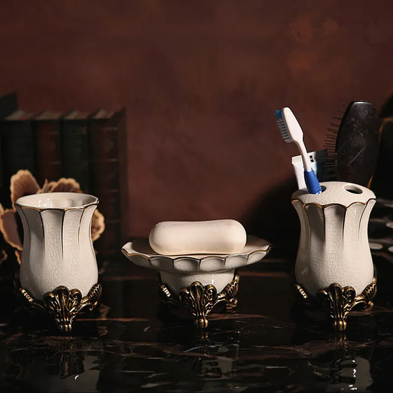 Роскошные диспенсеры для мыла чашки зубной щетки керамические наборы ванной в