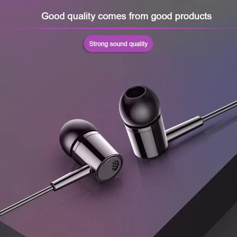 

Stereo Bass Wired Headphones In-Ear 3.5MM Wired Earphones Metal HIFI Earpiece With MIC For Xiaomi Samsung Huawei Phones