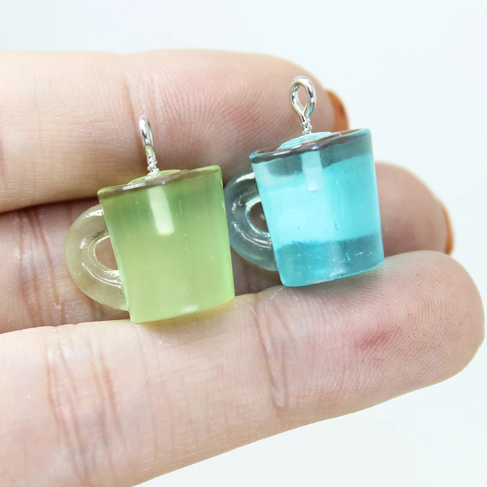 

Yamily 10Pcs/Lot Resin Coffee 3D Bottle Charm Bottle Simulation Drink Cup DIY Pendant Jewelry For Keychain Earrings Necklace
