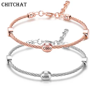 Модный шикарный браслет с бусинами на заказ для женщин, романтический Семейный Браслет с выгравированными буквами, подарок для влюбленных, бижутерия для вечеринки