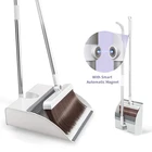 Набор с магнитной метлой и совком, вертикальный совок, легко собираемый, с длинной ручкой, товары для уборки пола