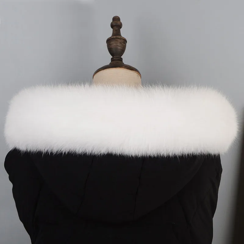 Белый натуральный Лисий меховой воротник для женщин 100% мех шарф пуховая парка