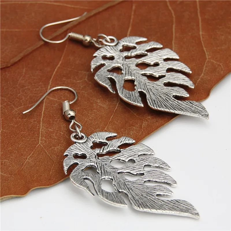 1 пара пальмовых листьев изготовление сережек дерева длинные Pendientes Boho ювелирные