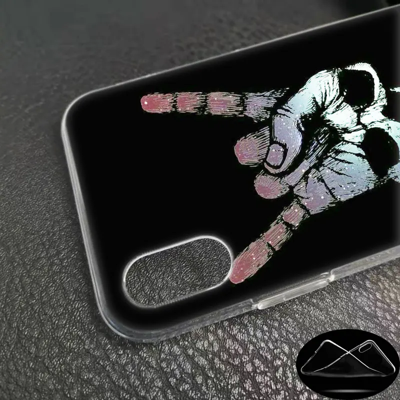 Роскошный мягкий силиконовый чехол для телефона Rock ролл череп для Apple iPhone 11 Pro XS Max X XR 6 6S 7 8 Plus 5 5S SE Модный чехол