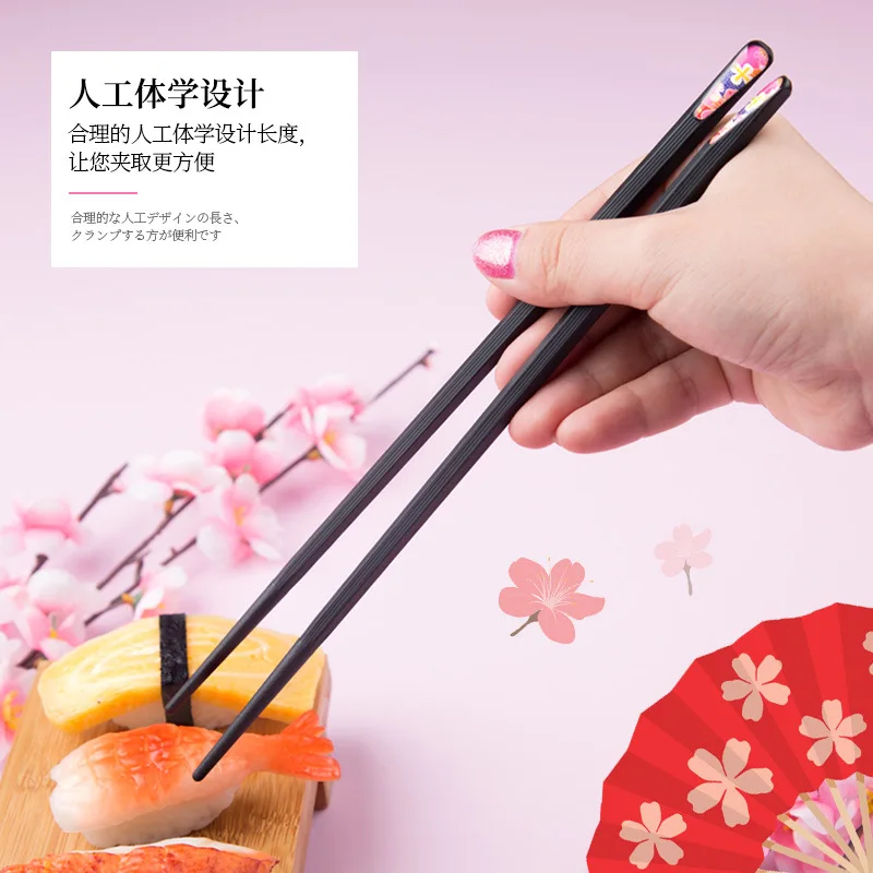 

1 Pair Japanese-Style Pointed Chopsticks Restaurant Household Non-Slip Alloy Chopsticks