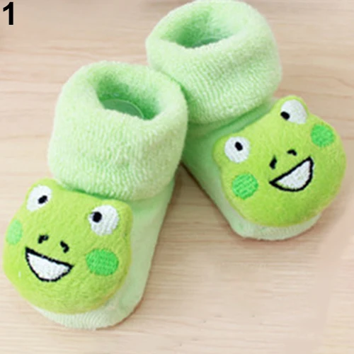Zapatos antideslizantes para beb&eacute; reci&eacute;n nacido, zapatillas de dibujos animados suaves de animales, botas, calcetines-1