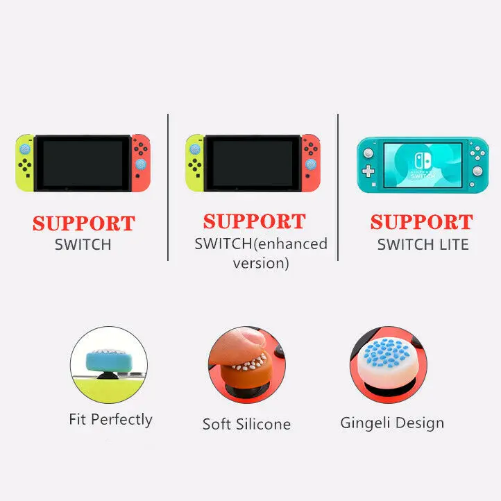 4 шт. ручка для большого пальца джойстик крышка кожа кнопка Nintendo Switch & Lite