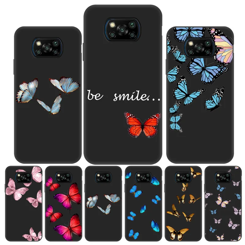 

Cute 3D Butterfly Phone Case For Xiaomi Poco X3 Pro Case Funda On Xiaomi Poco X3 NFC Soft Cover PocoX3 Pro PocoX 3 nfc Coques