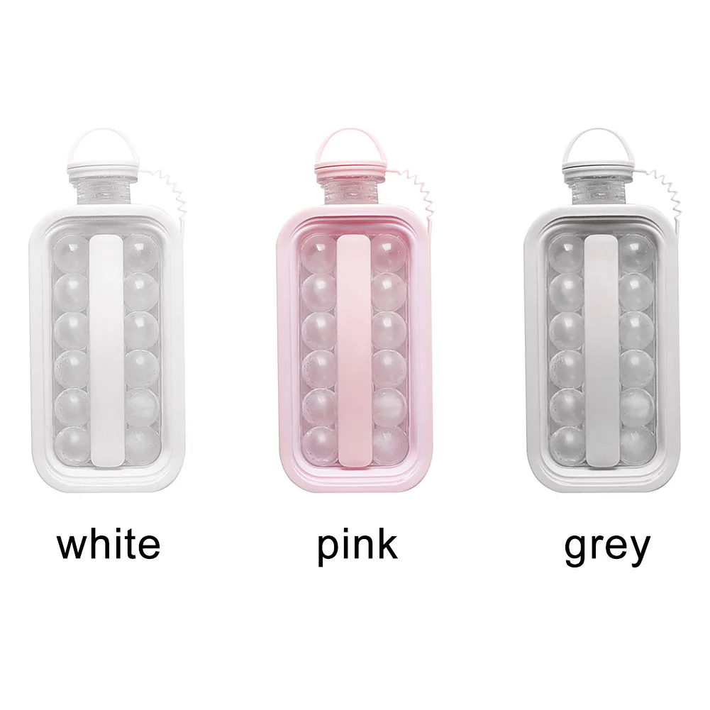 Шарика льда чайник 2 в 1 Портативный ледяной куб Maker контейнер с крышкой для