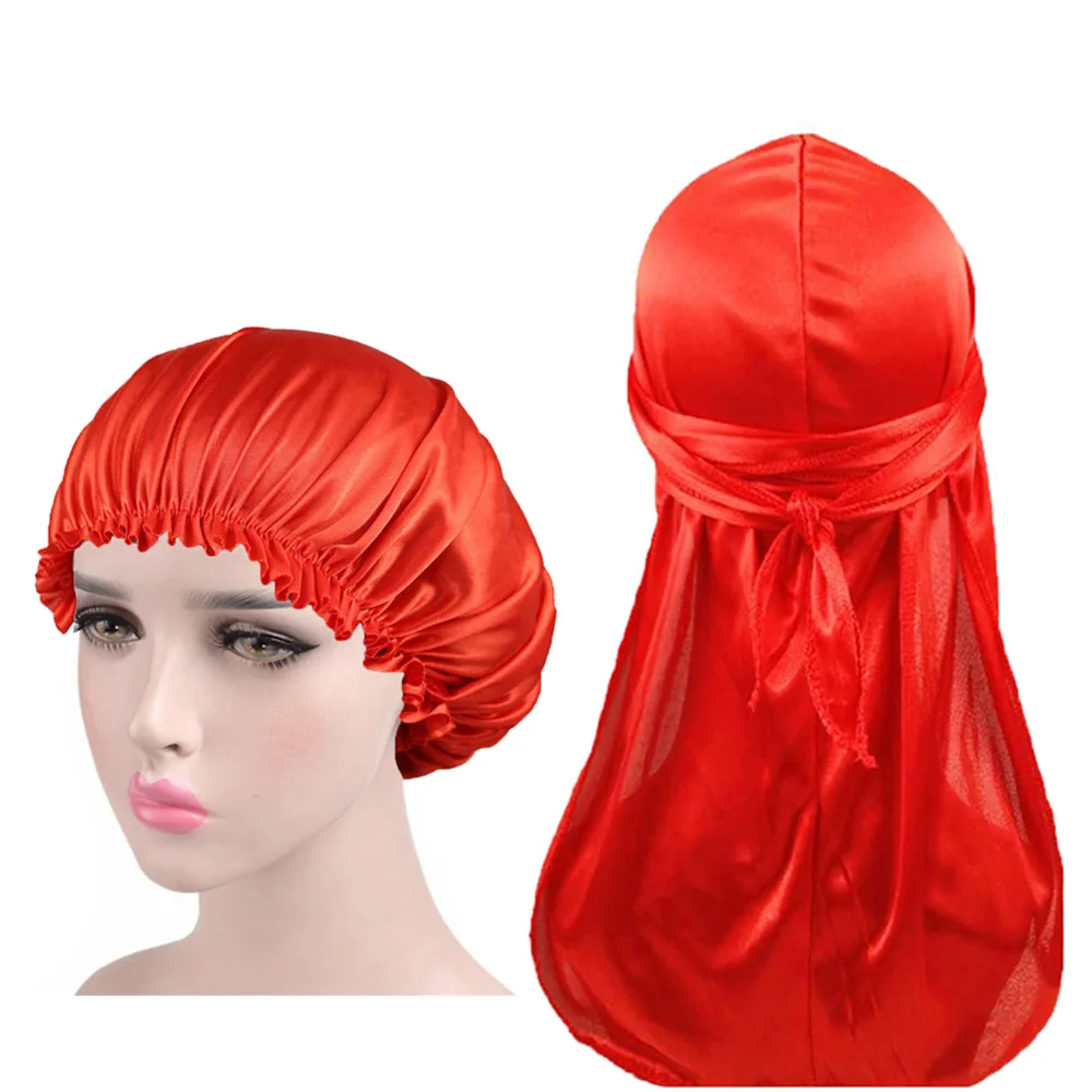 Шелковистые Durag и чепчик для Для мужчин женщин с длинным шлейфом девочек Du тряпка