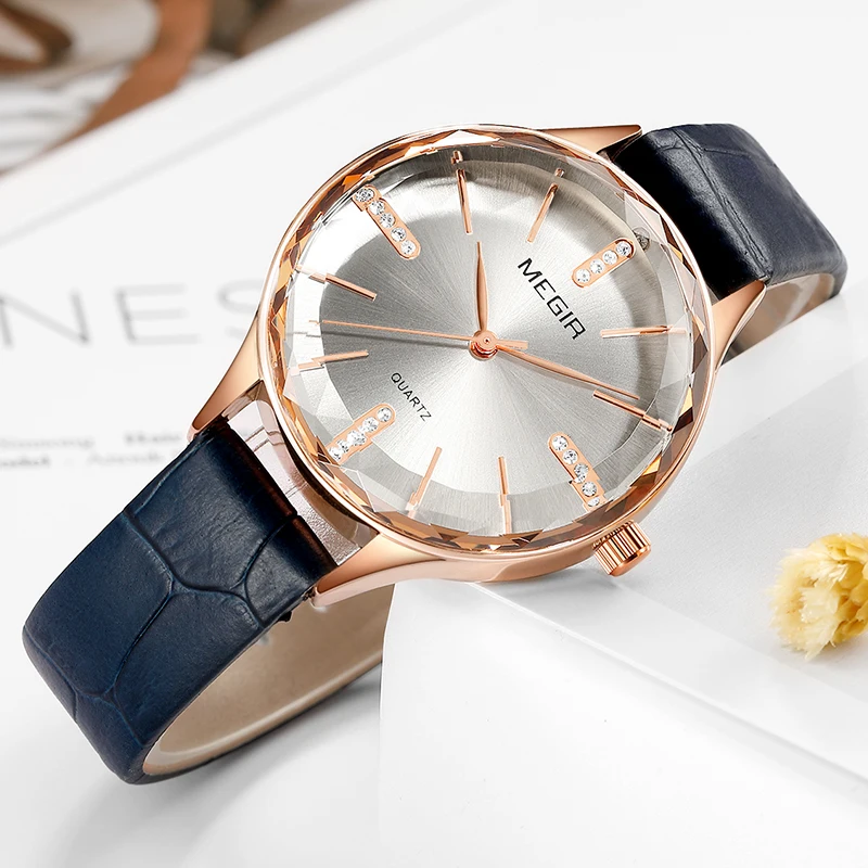 Часы наручные MEGIR женские кварцевые модные простые водонепроницаемые