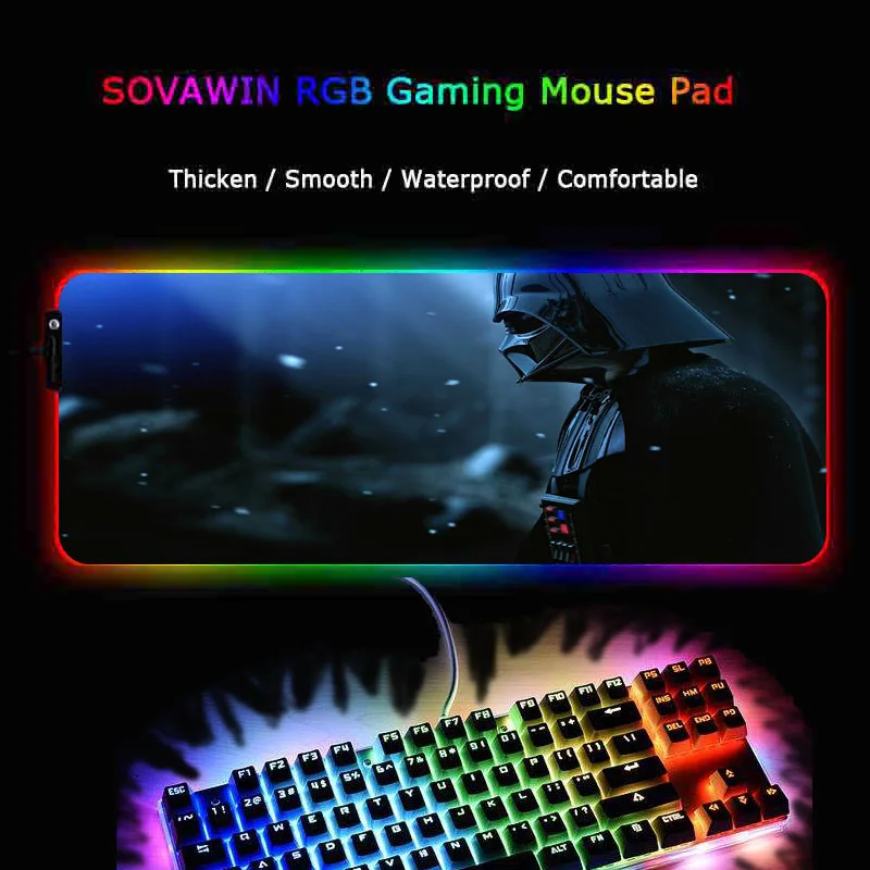 

XGZ Gaming RGB Gamer Large lockedge Mousepad LED Lighting Colorful USB for Laptop Desktop Keyboard Desk Mice Mat