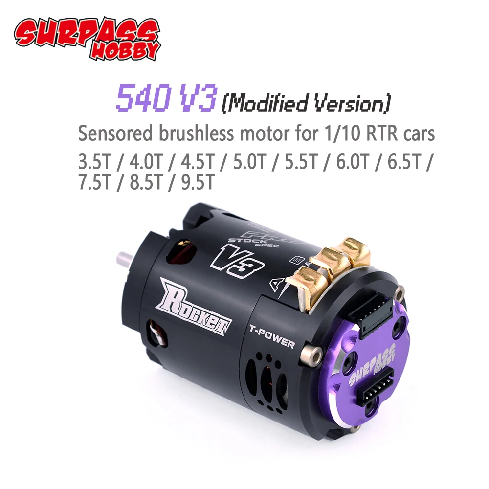 Enlarge Rocket 540 V3 Pro 3.5T 4.5T 5.5T 6T 6.5T 7.5T 8.5T 9.5T Sensored Brushless Motor Modified Competition 1/10 1/12 F1 RC Drift Car