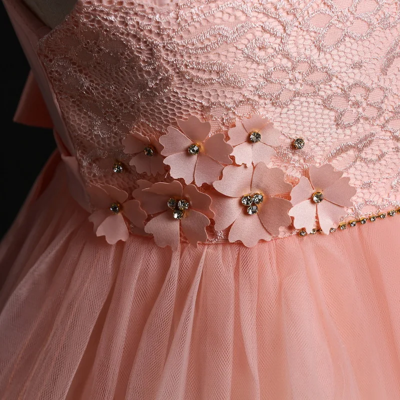 Элегантное рождественское платье для девочек розовое свадебное принцессы без