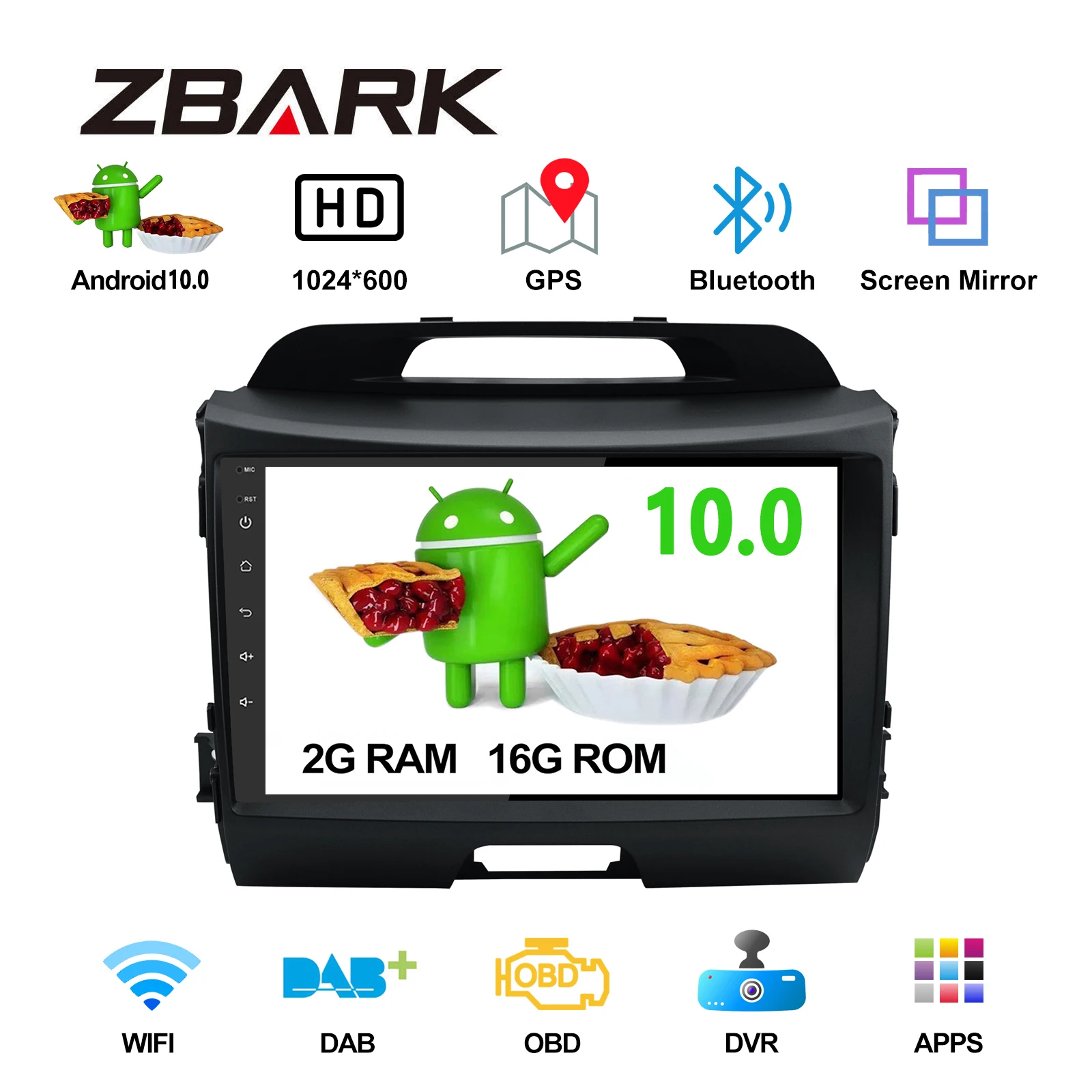 Автомобильный радиоприемник Android 10. Дюймов стерео мультимедийный плеер