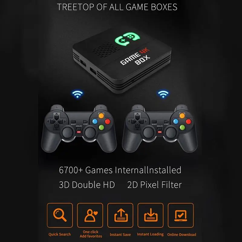 Игровая приставка для видеоигр HD 4K ТВ-выход PSP / PS1 DC/N64 2 4 ГГц с контроллером и