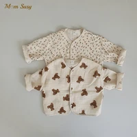 newborn baby boy girl cotton linen cardigan infant toddler coat child breathable jacket summer spring autumn baby clothes 0 3y