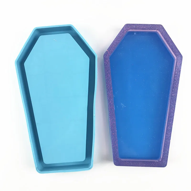 

DIY Big Size Coffin Storage Box Crystal Epoxy Resin Tray Mirror Silicone Mold