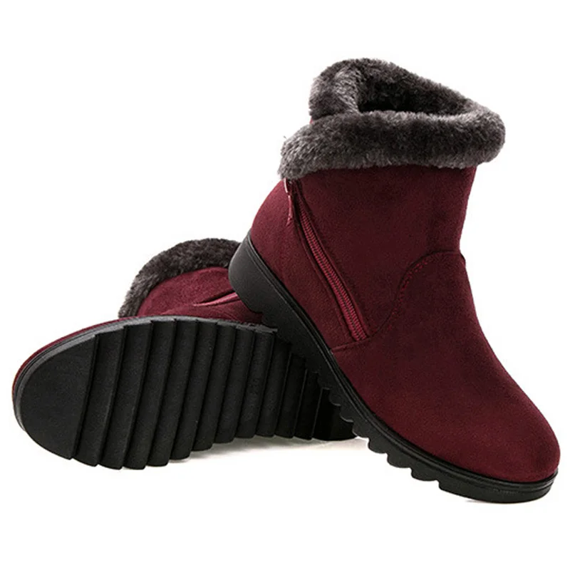 Зимние Повседневные Теплые ботильоны для снежной погоды женская обувь Po Tas Mujie