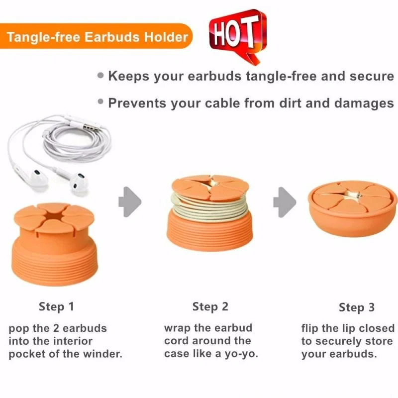 Дешево 2 шт., складной силиконовый чехол для наушников