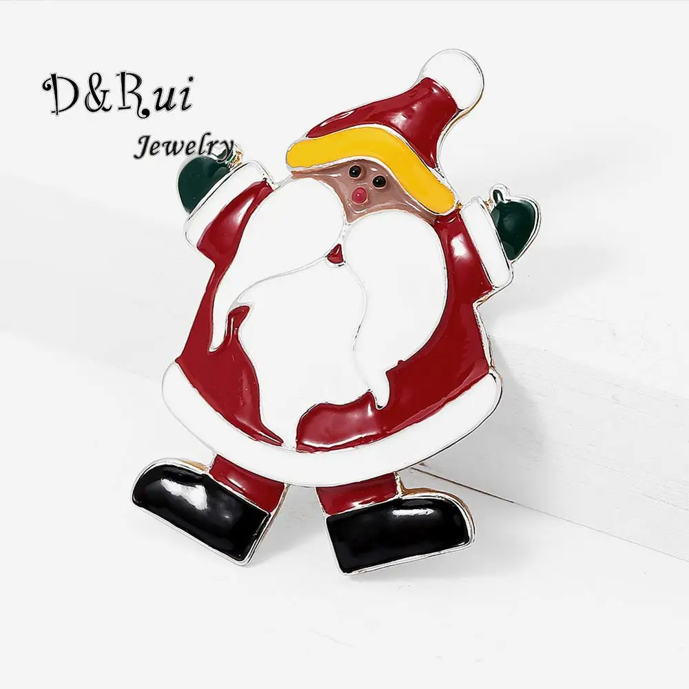 

New Design Santa Claus Brooch Pin for Coat Accessories Women Kids Gift 2020 Trendy Alloy Red Enamel Christmas Brooches Pins Hot