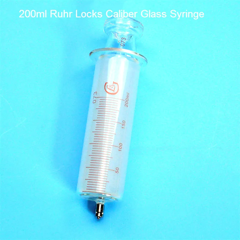 Large Glass Syringes 200ml With Caliber / Ruhr Locks Enema Sausage Device Sample Extractor Injector 200cc | Канцтовары для офиса и