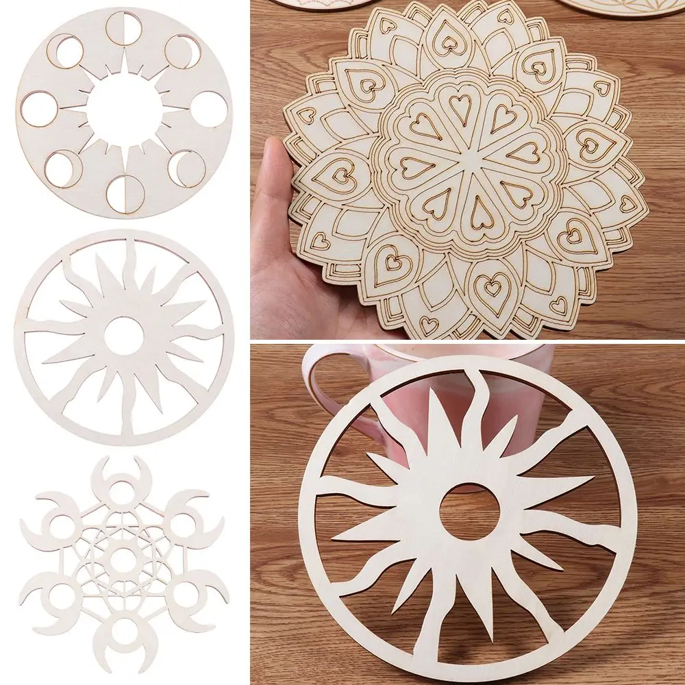 Подвеска Маятник деревянная 1 шт. настенный знак со звездами солнцем и луной