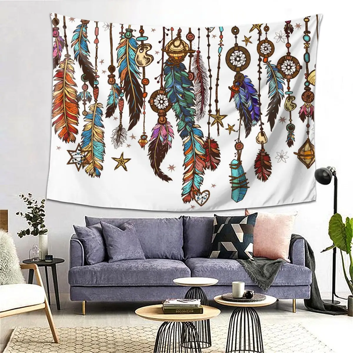 

Dreamcatcher India Mandala Tapestry Wall Hanging Boho Decor Wall Cloth Tapestries Tapestry Mandala Wall Carpet 95x73cm