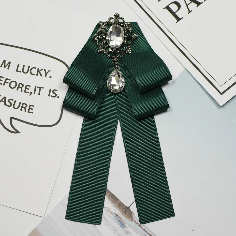 Green 1 Я-Remiel модный галстук-самовяз, с завязками, с брошкой воротник Винтаж шпильки и броши аксессуары воротника рубашки подарки для гостей Броши Для женщин - Окраска металла: Green 1