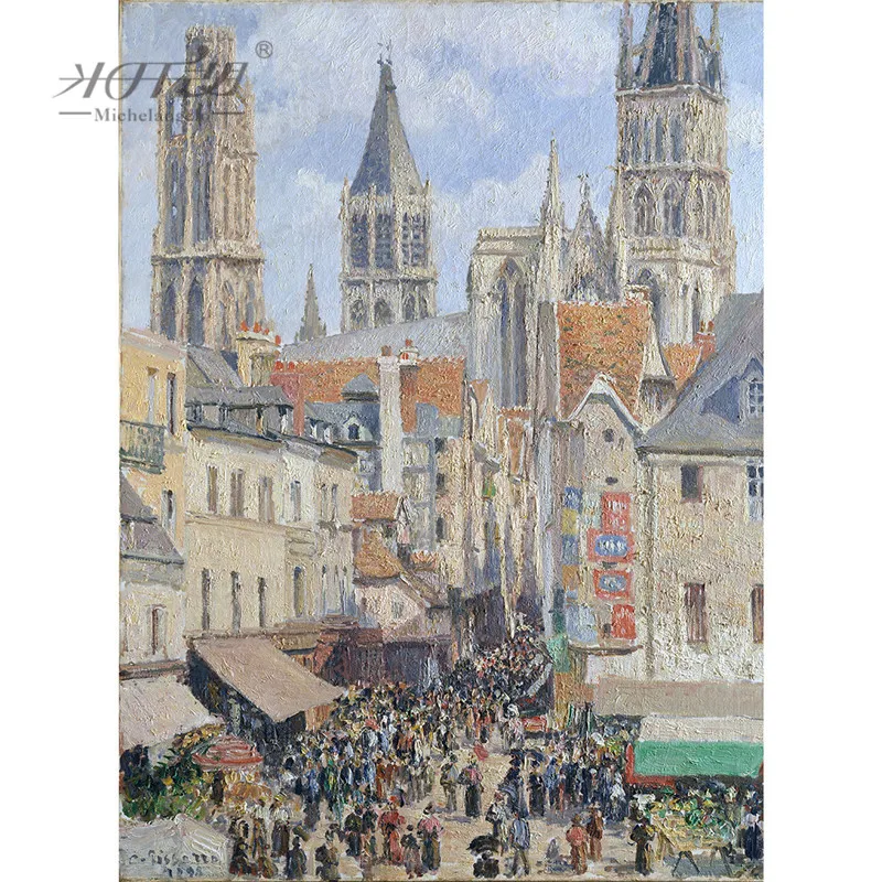 Деревянный пазл микеланжело 500 деталей Камиль Писсарро старый рынок Руан