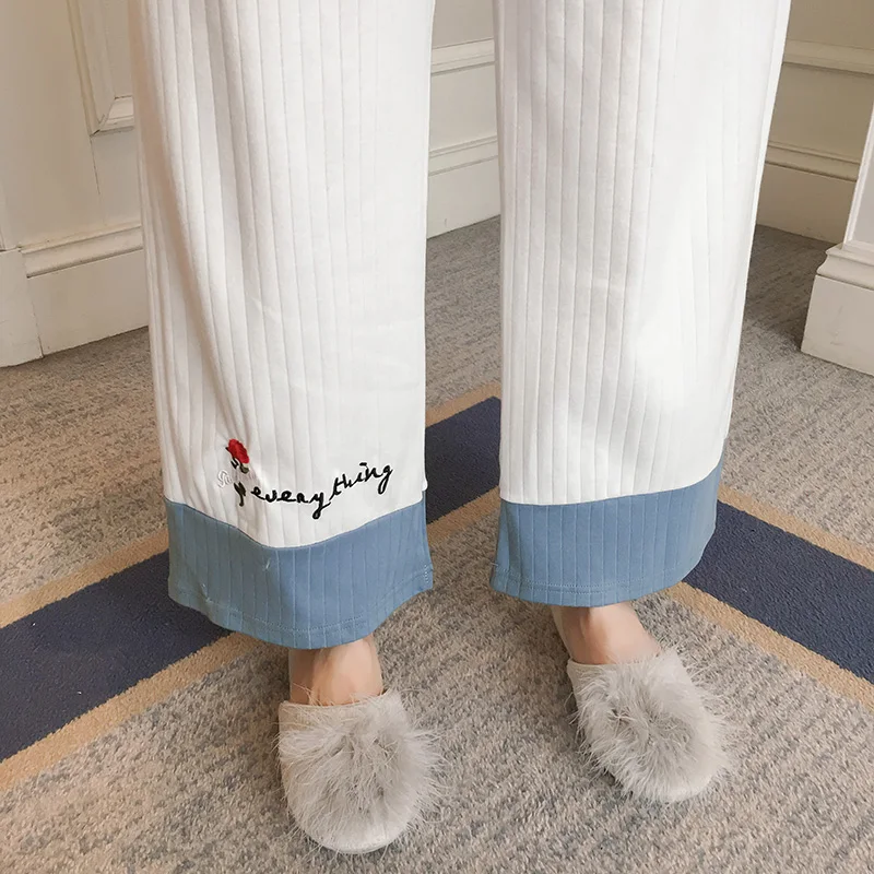

Pajamas Women's Spring and Autumn Cotton Long Sleeve Cute Thin Two-Piece Suit Korean Style Fresh Student Winter Home Wear