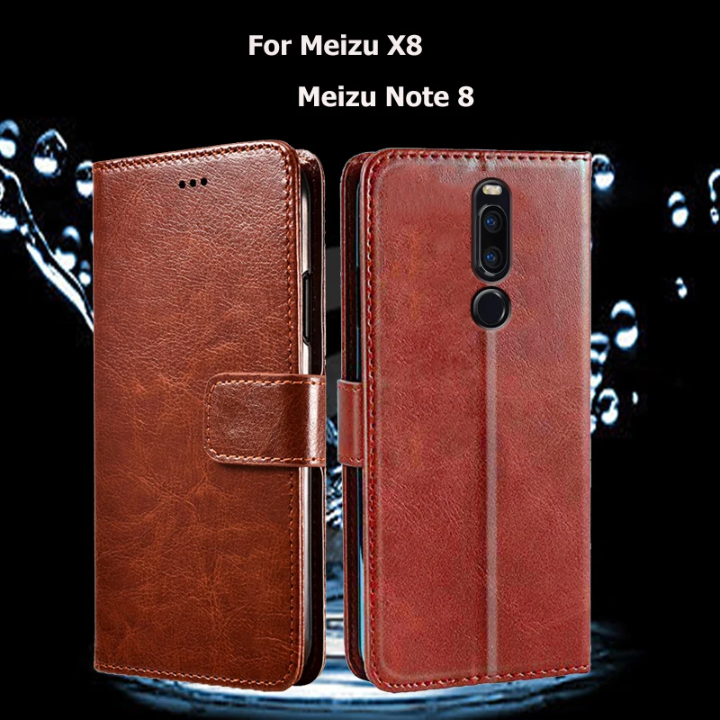 Чехол для телефона Meizu X8 с откидной крышкой чехол Note 8 из искусственной кожи
