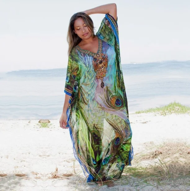 

Chiffon Long Beach Cover up Women Dresses Robe de Plage Vestidos Playa Bikini cover up Pareos de Playa Mujer Beachwear #Q1041
